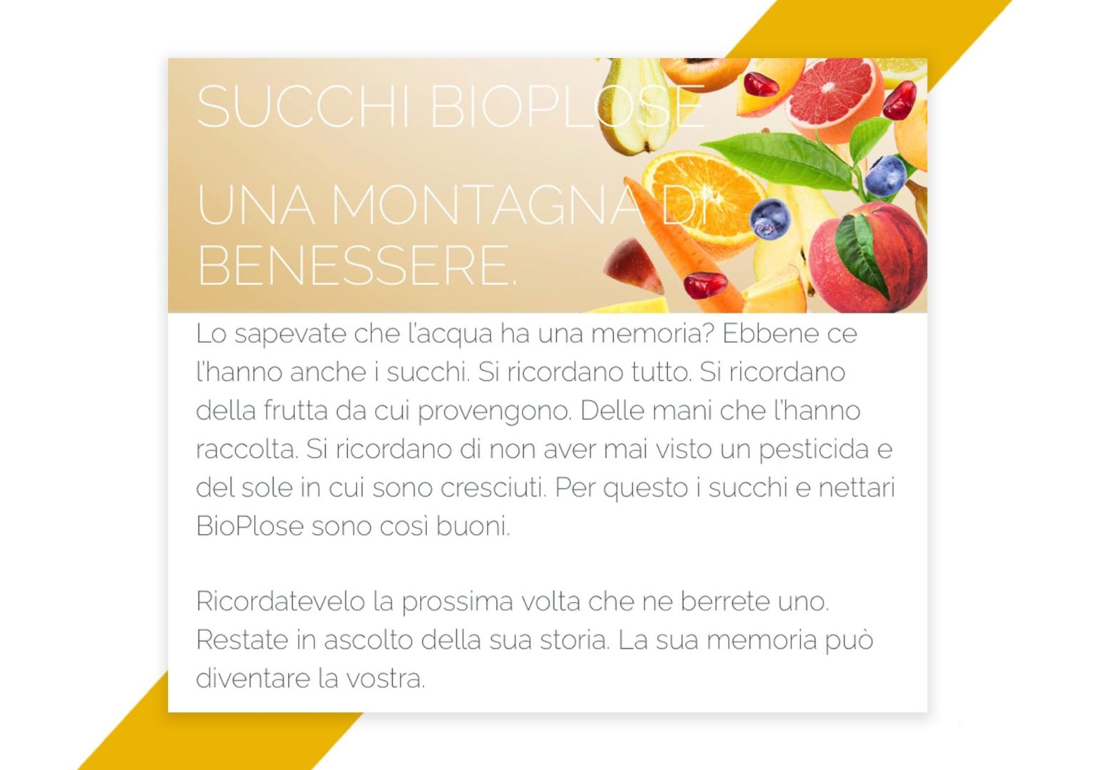 Esempio di tone of voice onirico-emozionale Plose