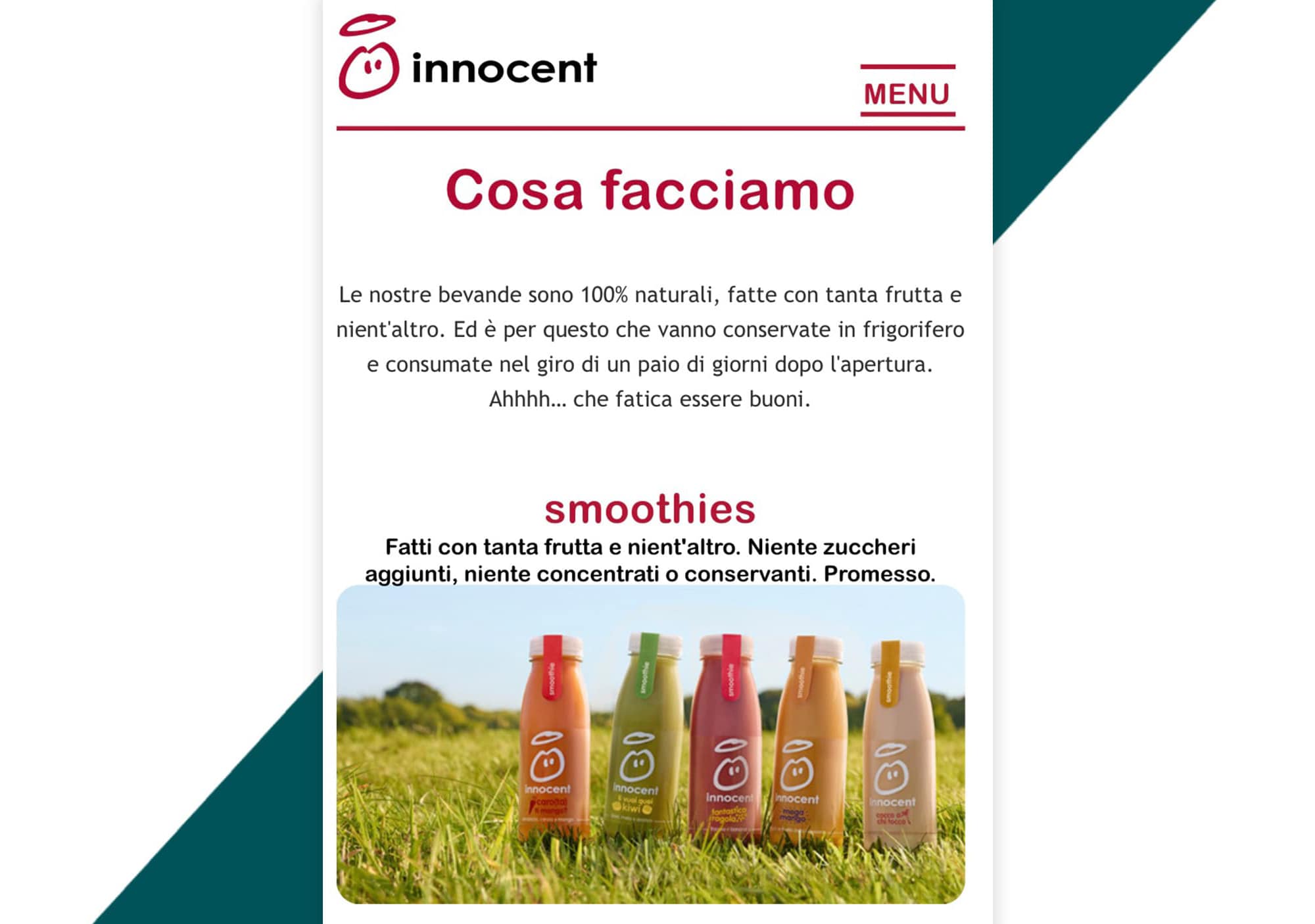 Esempio tone of voice amichevole innocent