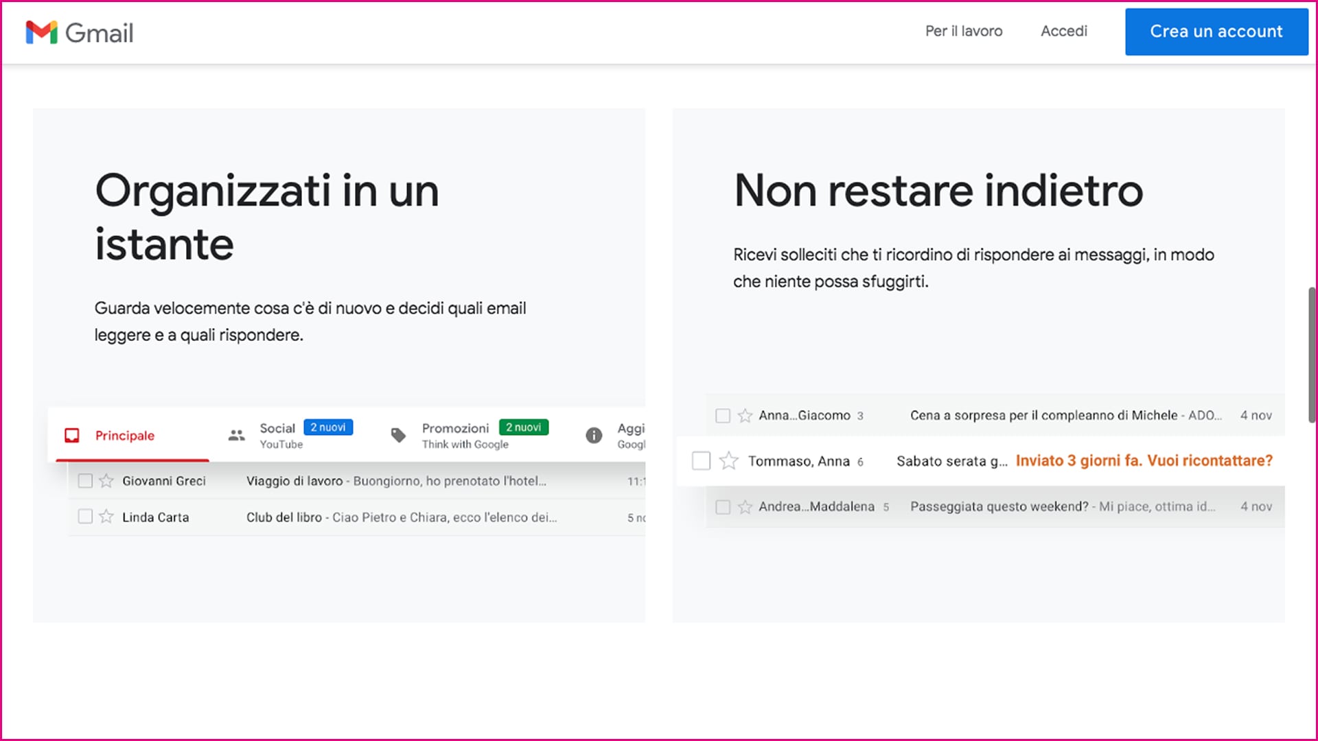 Un esempio di pain point nelle landing page