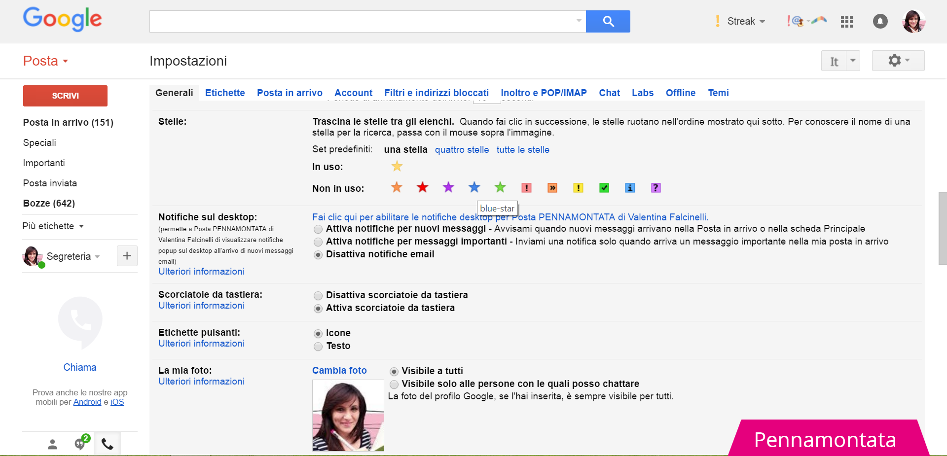 Stelle per messaggi speciali Gmail