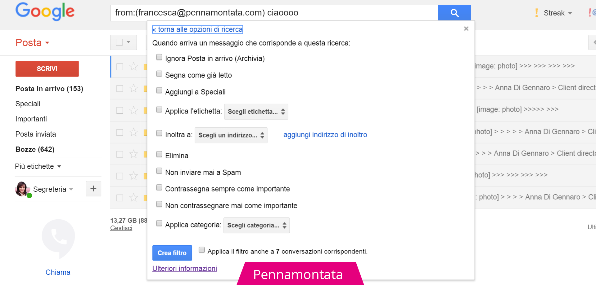 Filtri di Gmail
