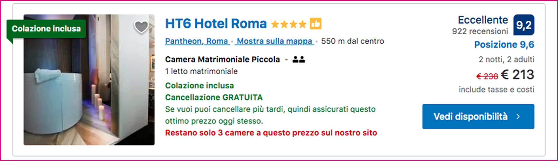 Esempio di UX writing Booking.com