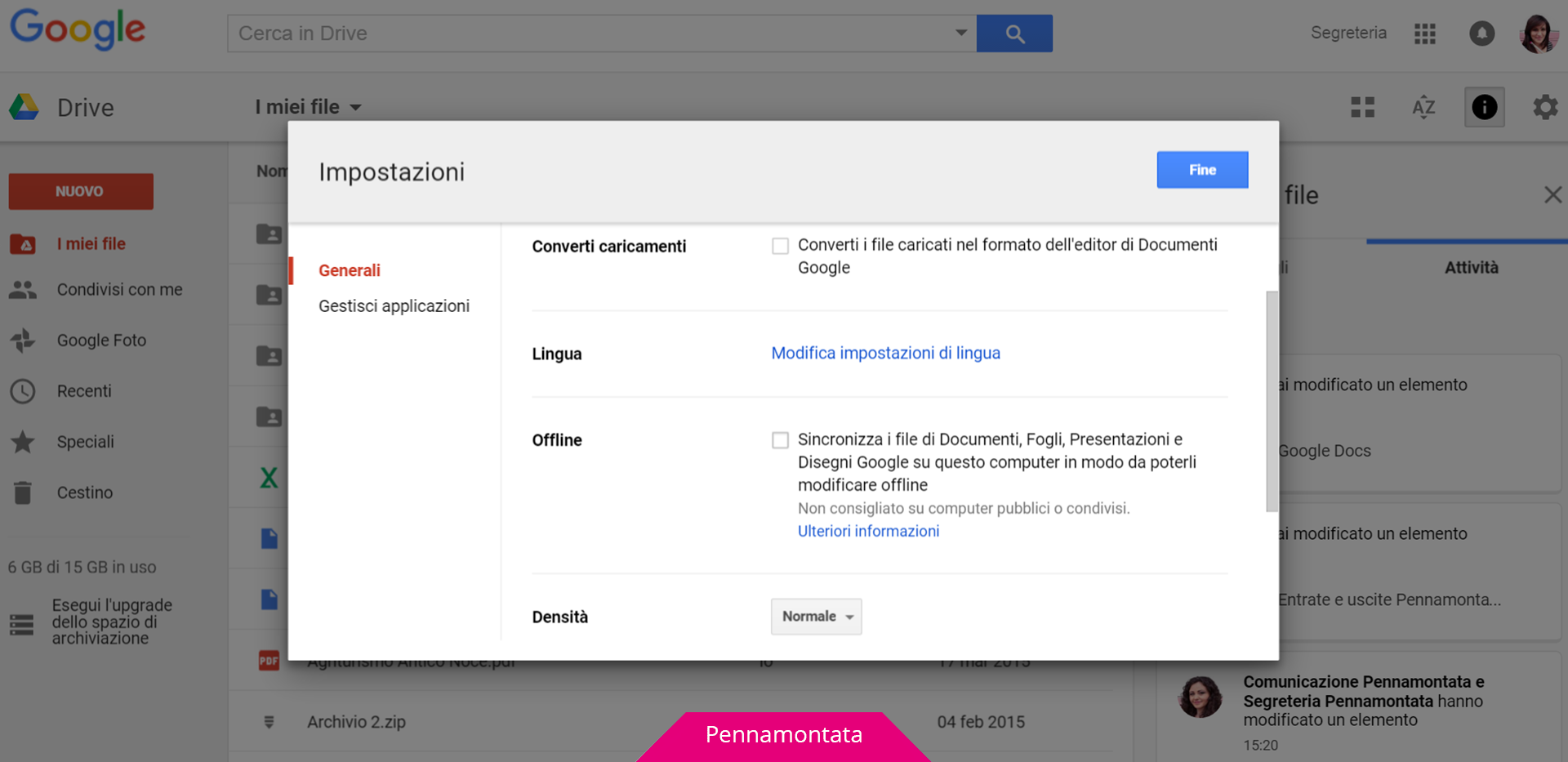 Google Docs lavorare modalità offline