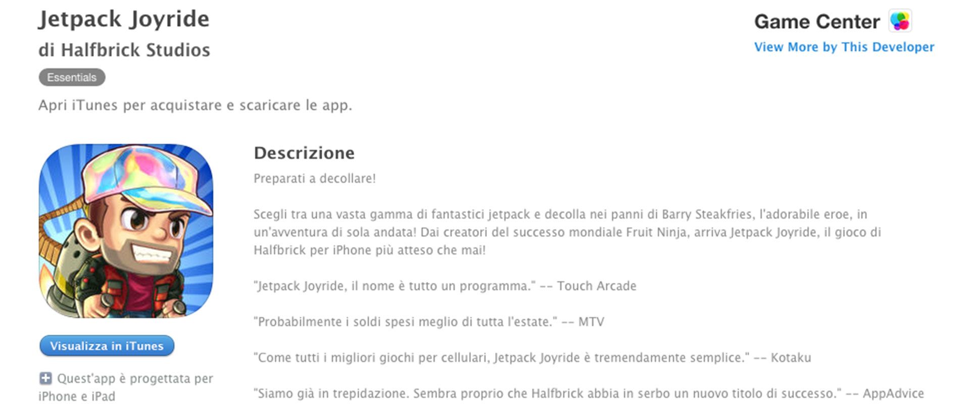 Copywriting app JetpackJoyride