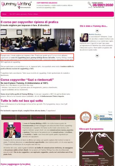 Yummy Writing landing originale