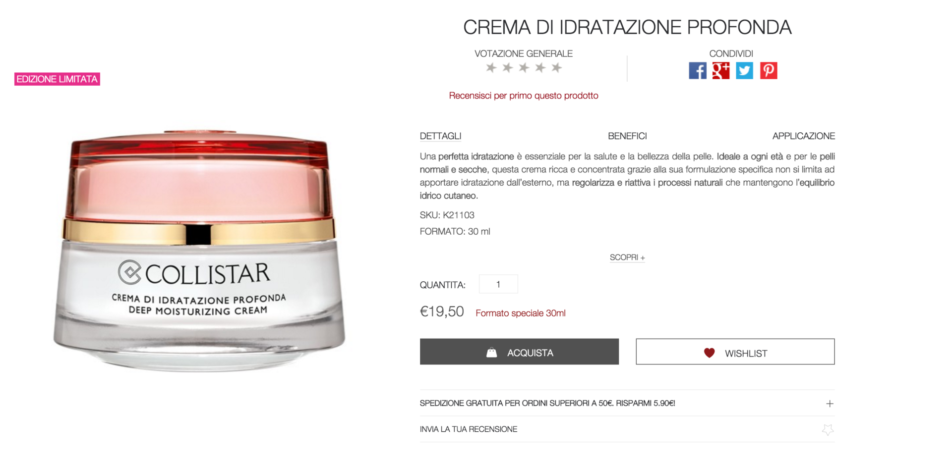 Tone of voice Collistar