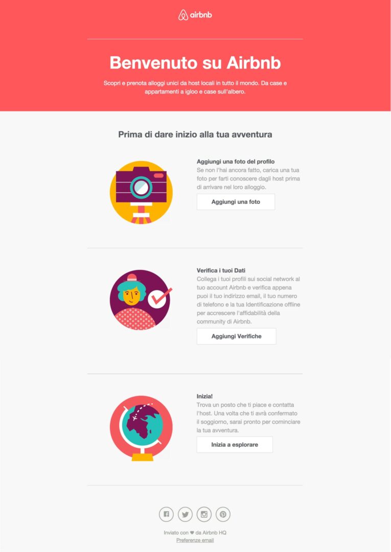 Airbnb Welcome Email