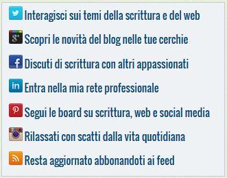copy e bottoni social