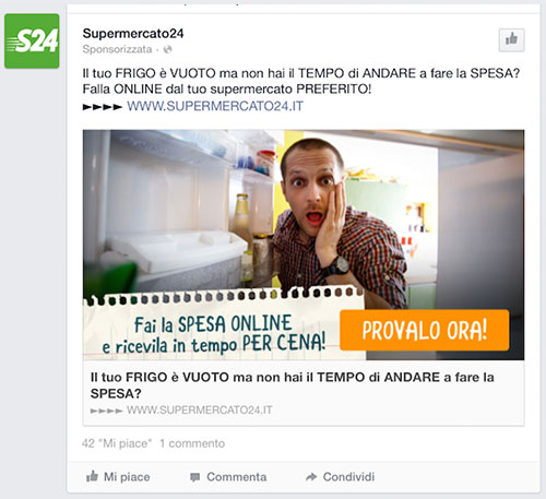 esempio copy e visual facebook ads