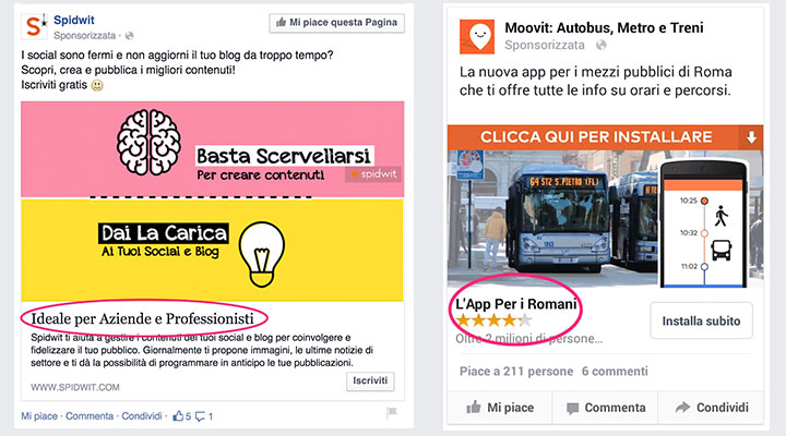 facebook ads copy e pubblico