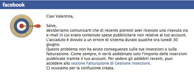 Le scuse del team Facebook