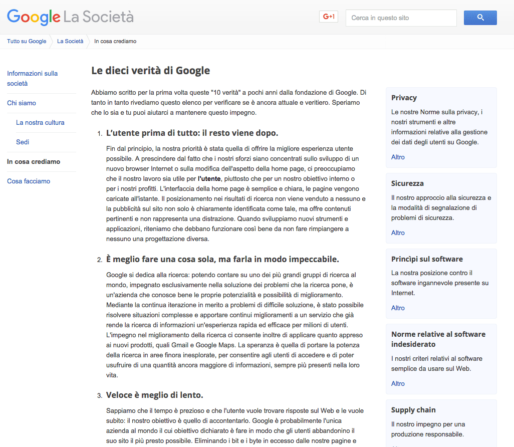 Filosofia Google