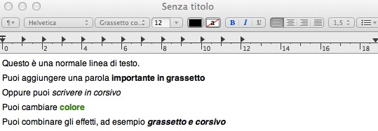 formatazione del testo speciale