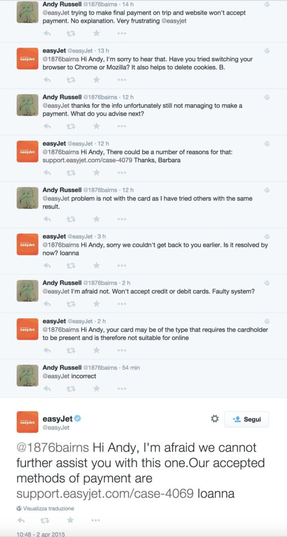 Gestione crisis EasyJet