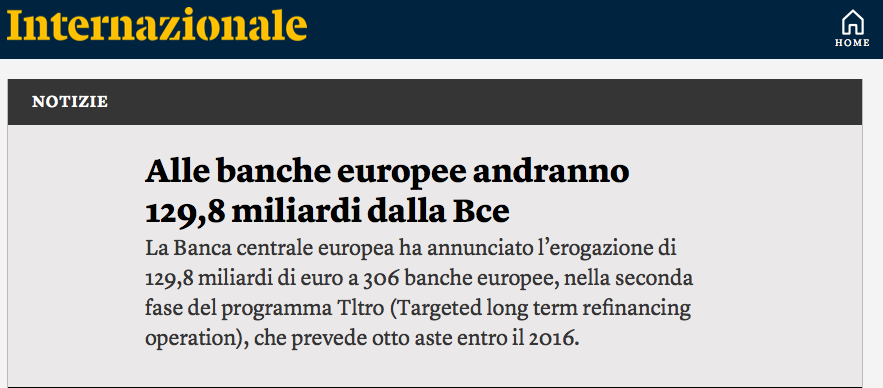 Esempio headline con numeri di Internazionale