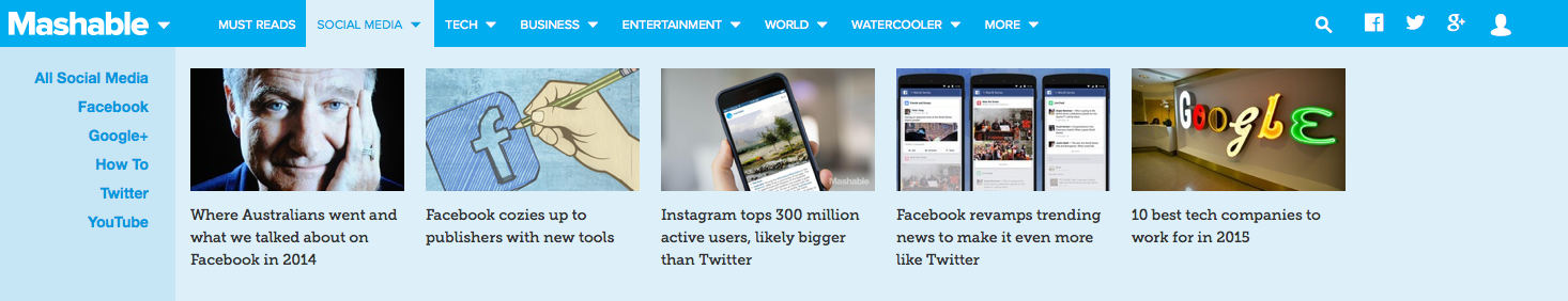 Esempio headline con numeri su Mashable