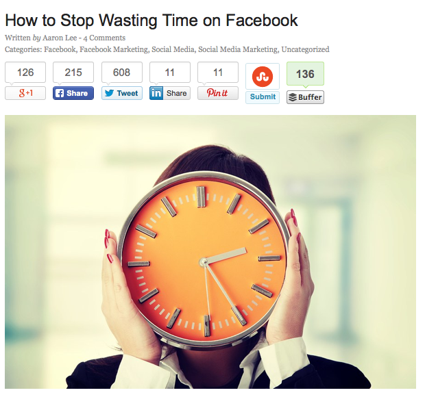 Esempio di headline con parole negative