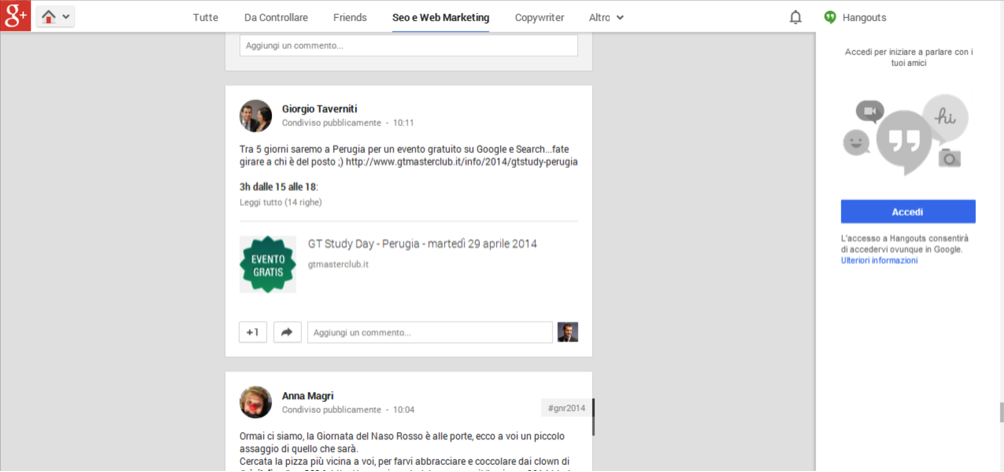 Come pulire cerchie GooglePlus
