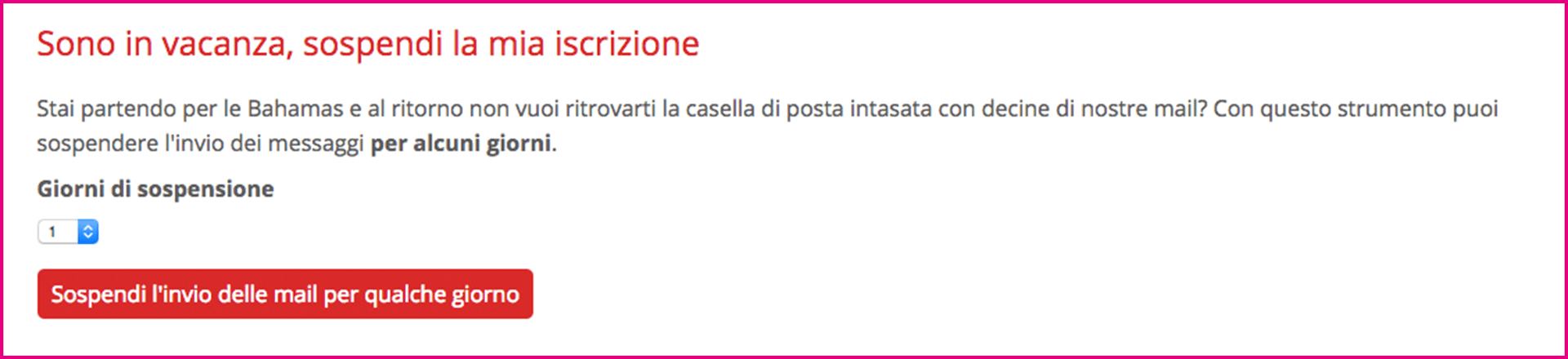 unaparolaalgiorno.it form per sospensione email