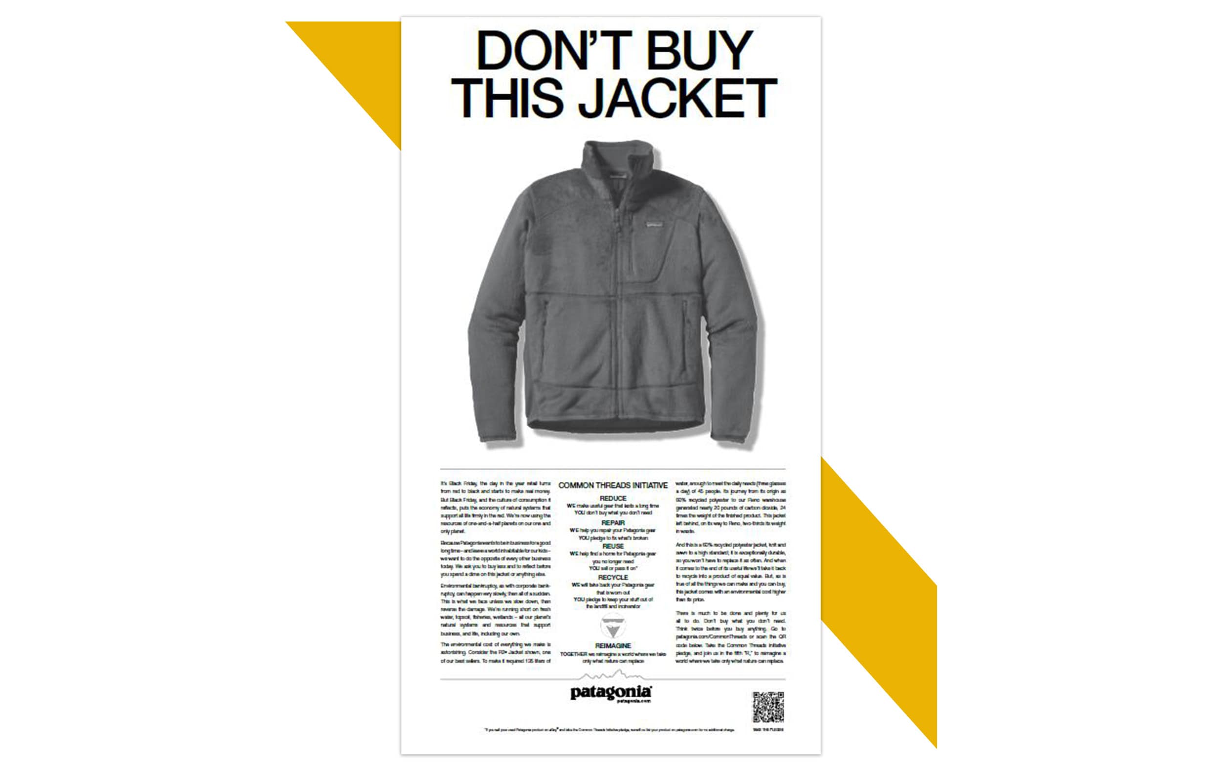 patagonia tone of voice esempio campagna
